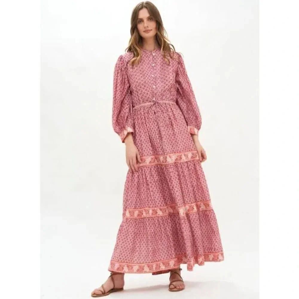 Tuckernuck Oliphant Cinched Pintuck Maxi, Petal Florence XS $468